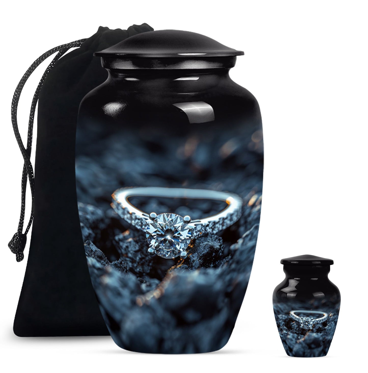 10-inch Classic Aluminium Ring Urn for mom's ashes.