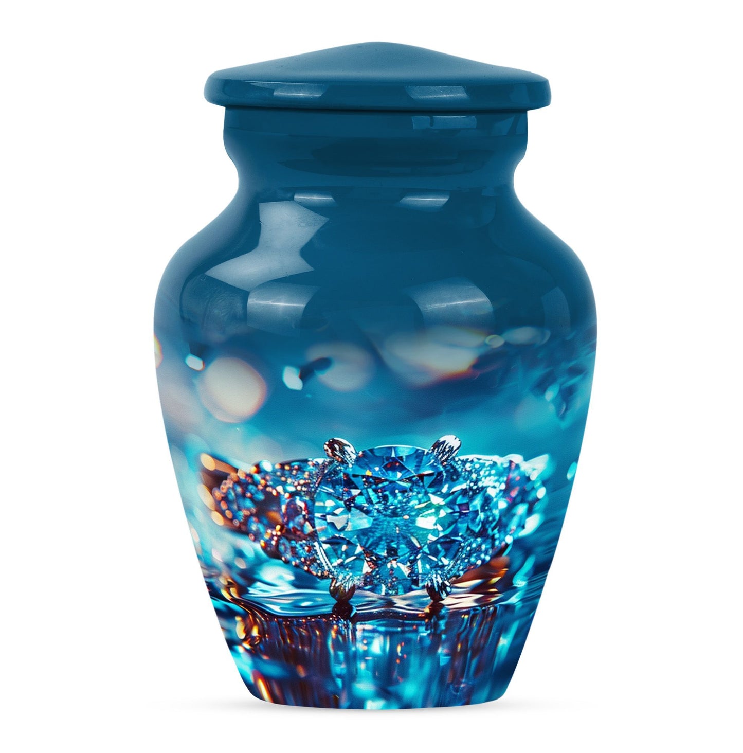 10-inch Classic Ring Urn, an abstract aluminium burial.