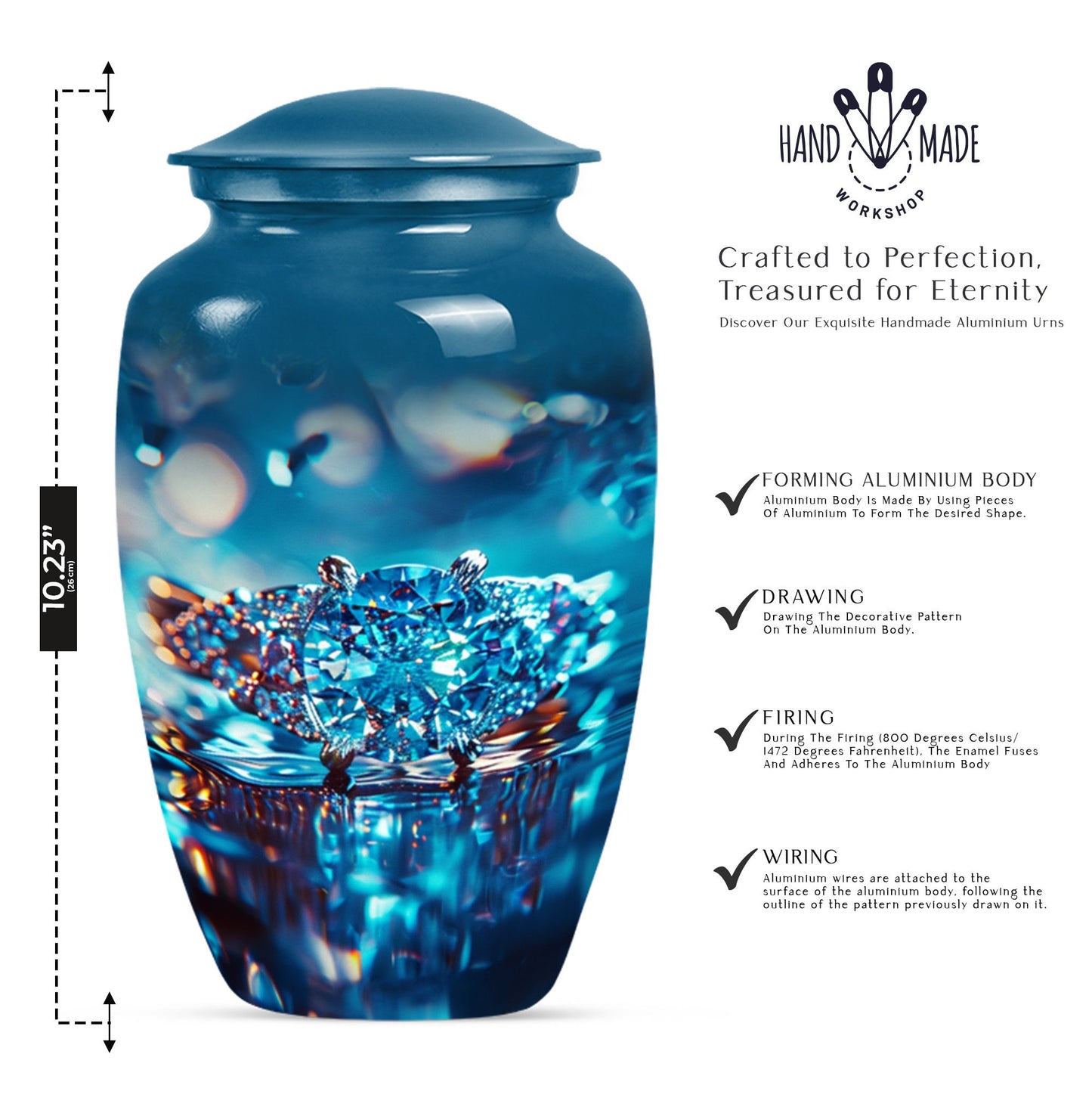 10-inch Classic Ring Urn, an abstract aluminium burial.