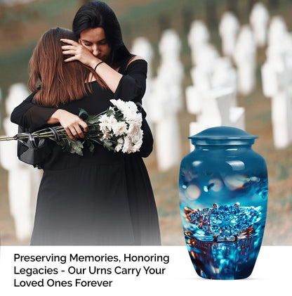 10-inch Classic Ring Urn, an abstract aluminium burial.
