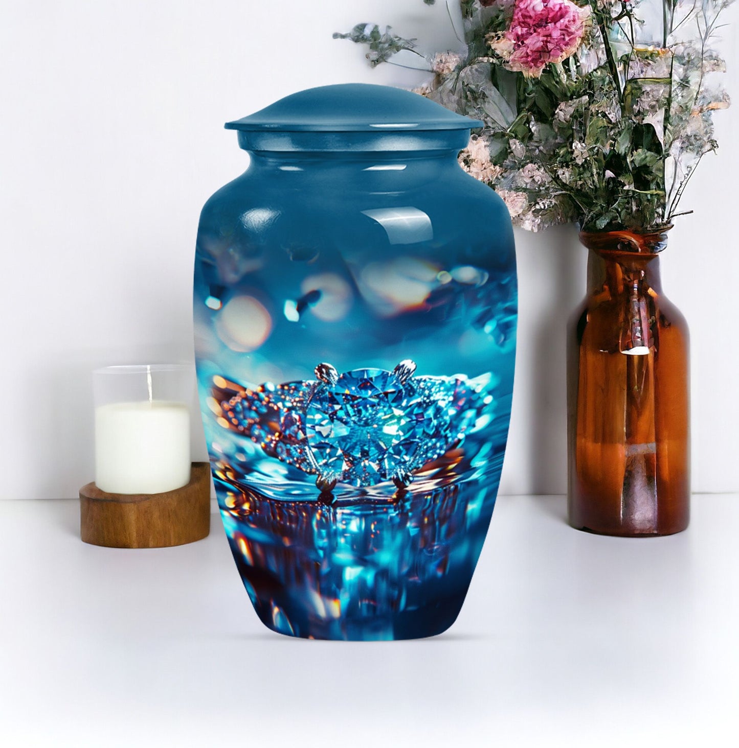 10-inch Classic Ring Urn, an abstract aluminium burial.