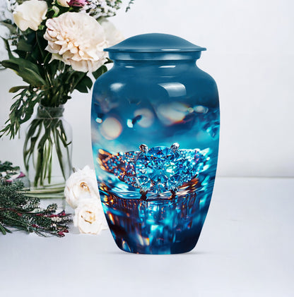 10-inch Classic Ring Urn, an abstract aluminium burial.
