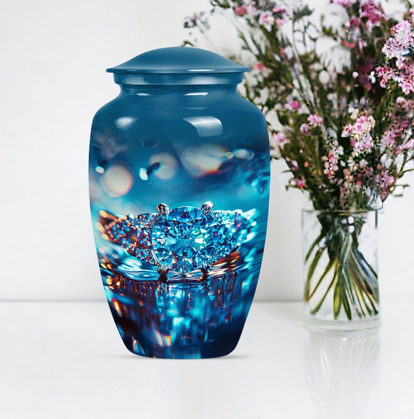 10-inch Classic Ring Urn, an abstract aluminium burial.