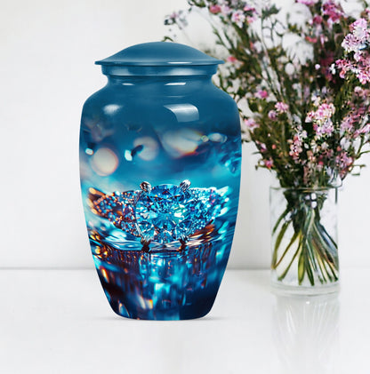 10-inch Classic Ring Urn, an abstract aluminium burial.