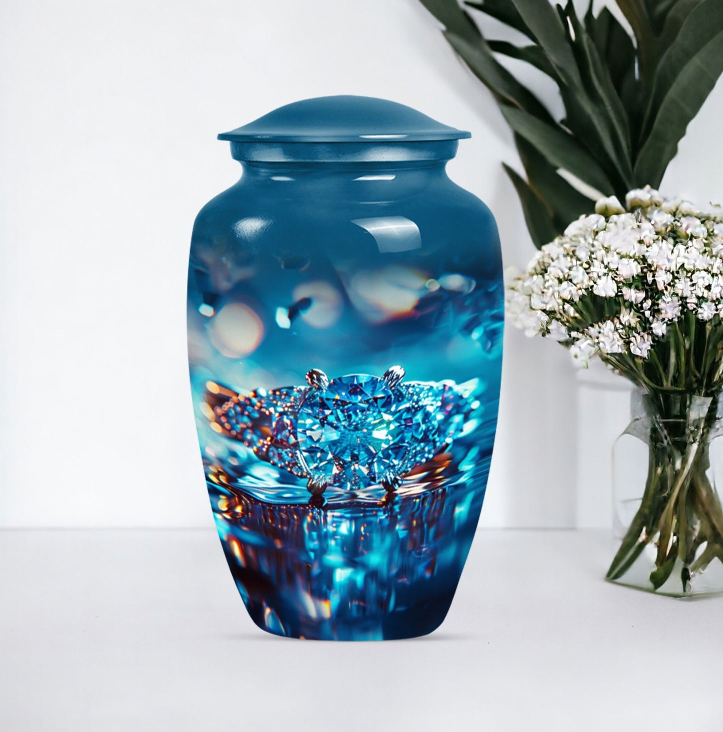 10-inch Classic Ring Urn, an abstract aluminium burial.