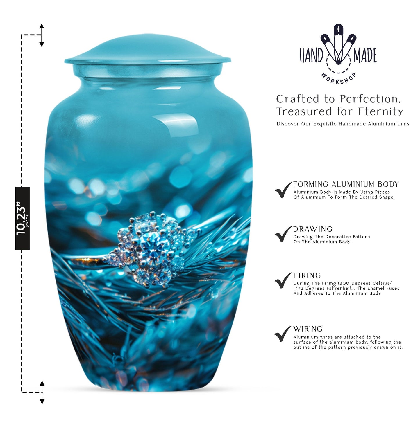 Classic Ring Urn, large memorial urn for men's ashes.