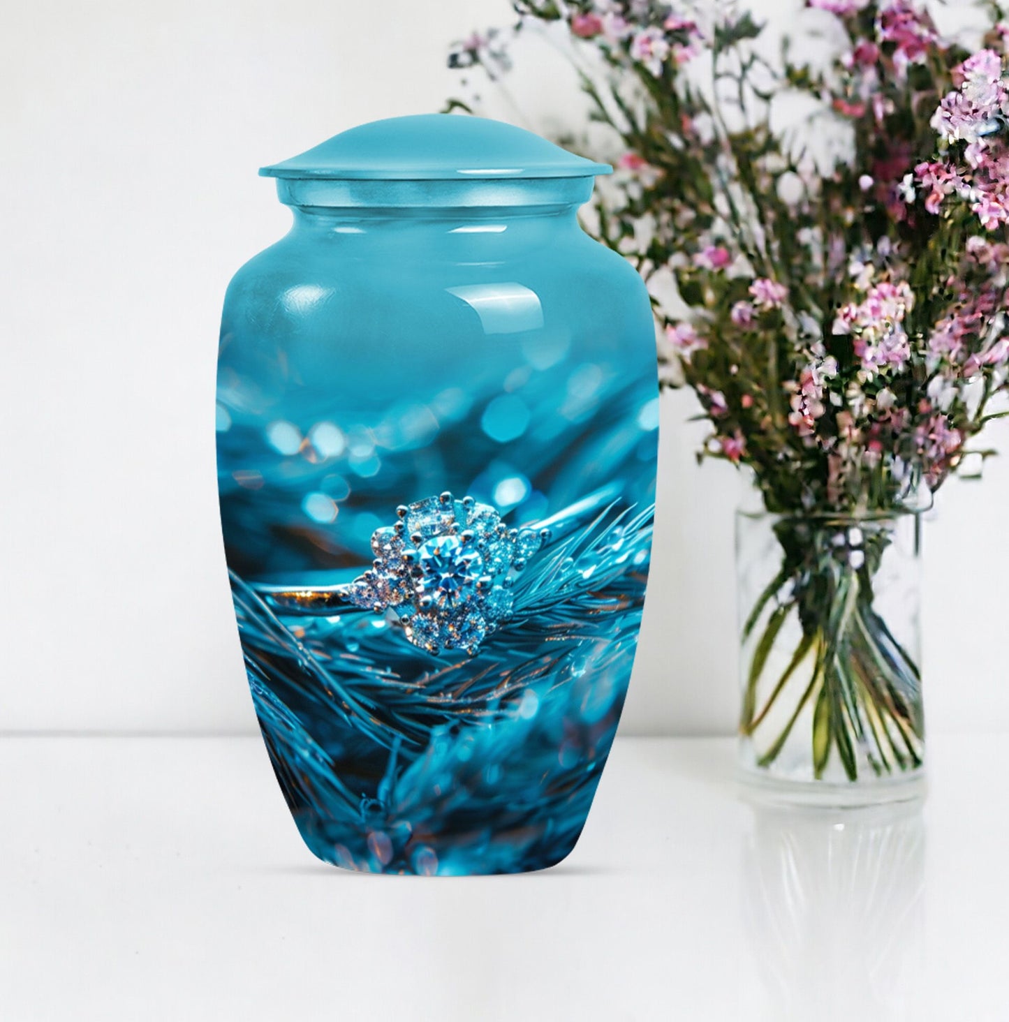 Classic Ring Urn, large memorial urn for men's ashes.