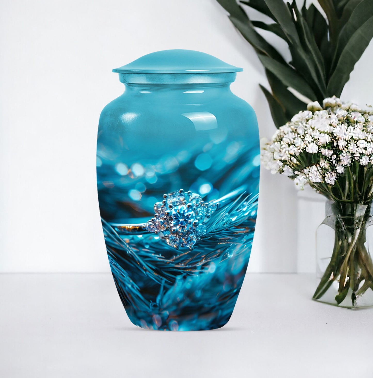 Classic Ring Urn, large memorial urn for men's ashes.