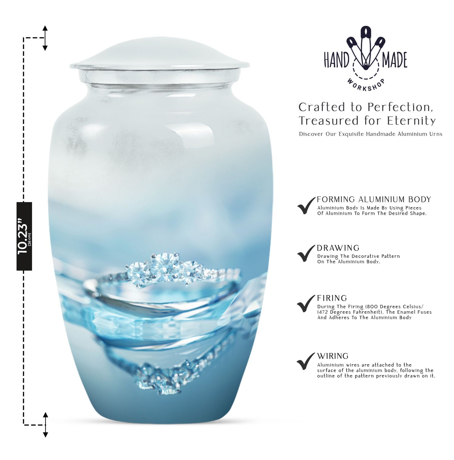 Classic 10-inch Ring Urn for adult male ashes.