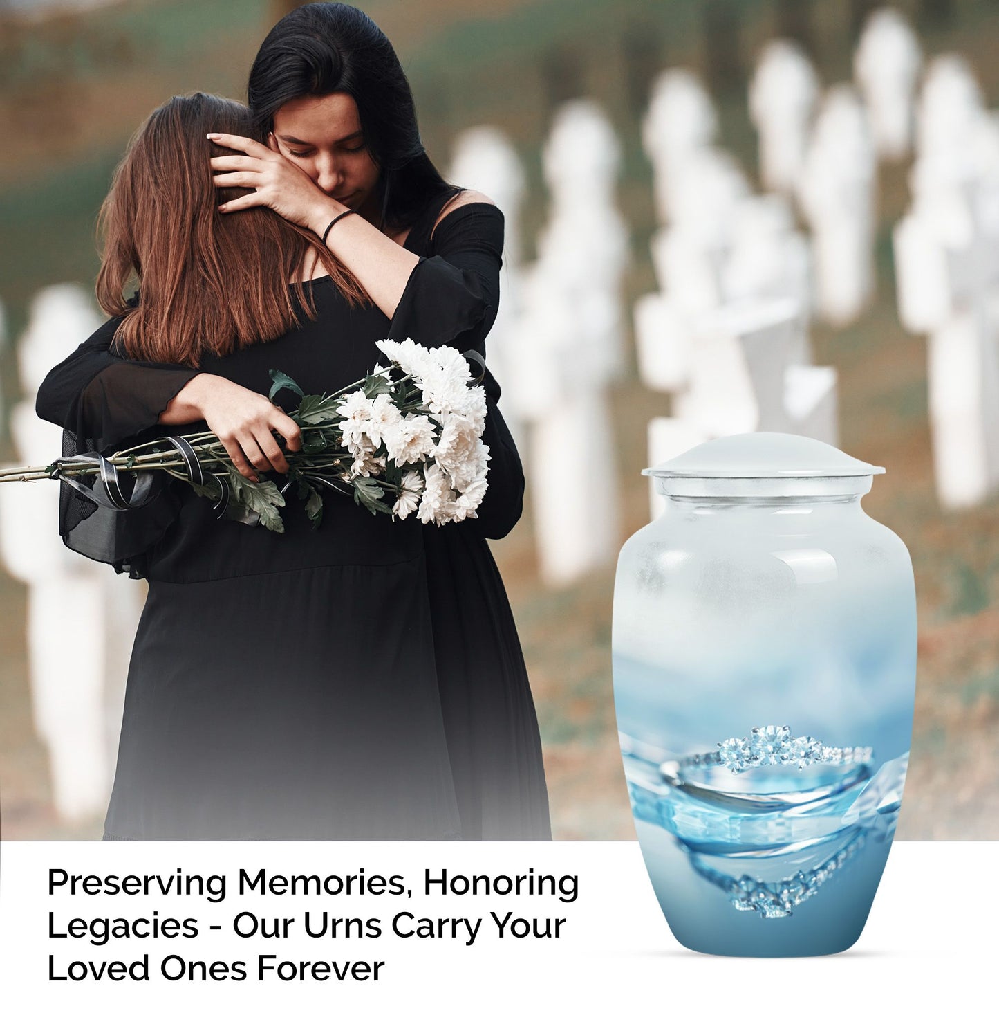 Classic 10-inch Ring Urn for adult male ashes.