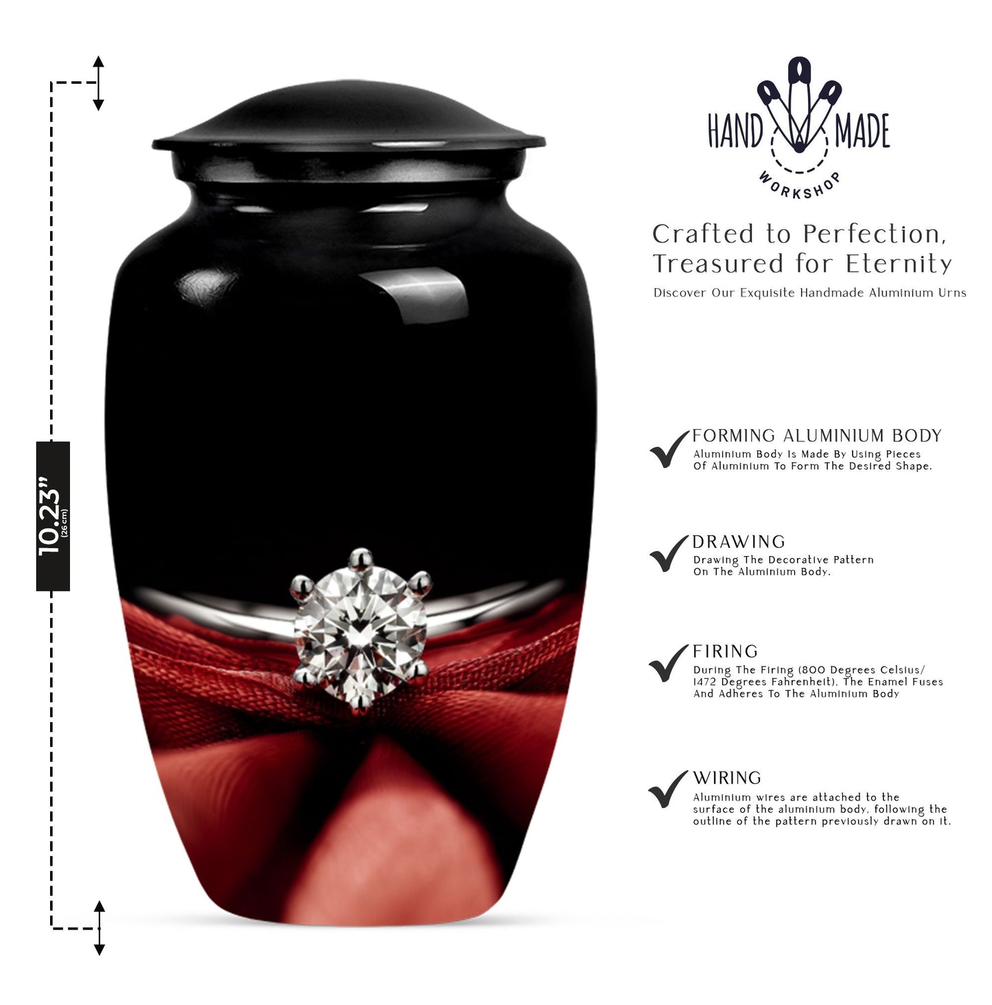 ring urn with personalized name engraving