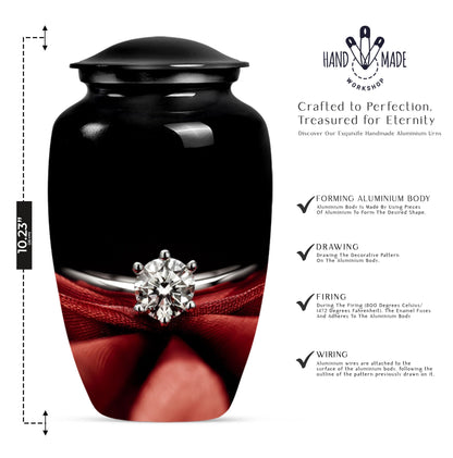 ring urn with personalized name engraving