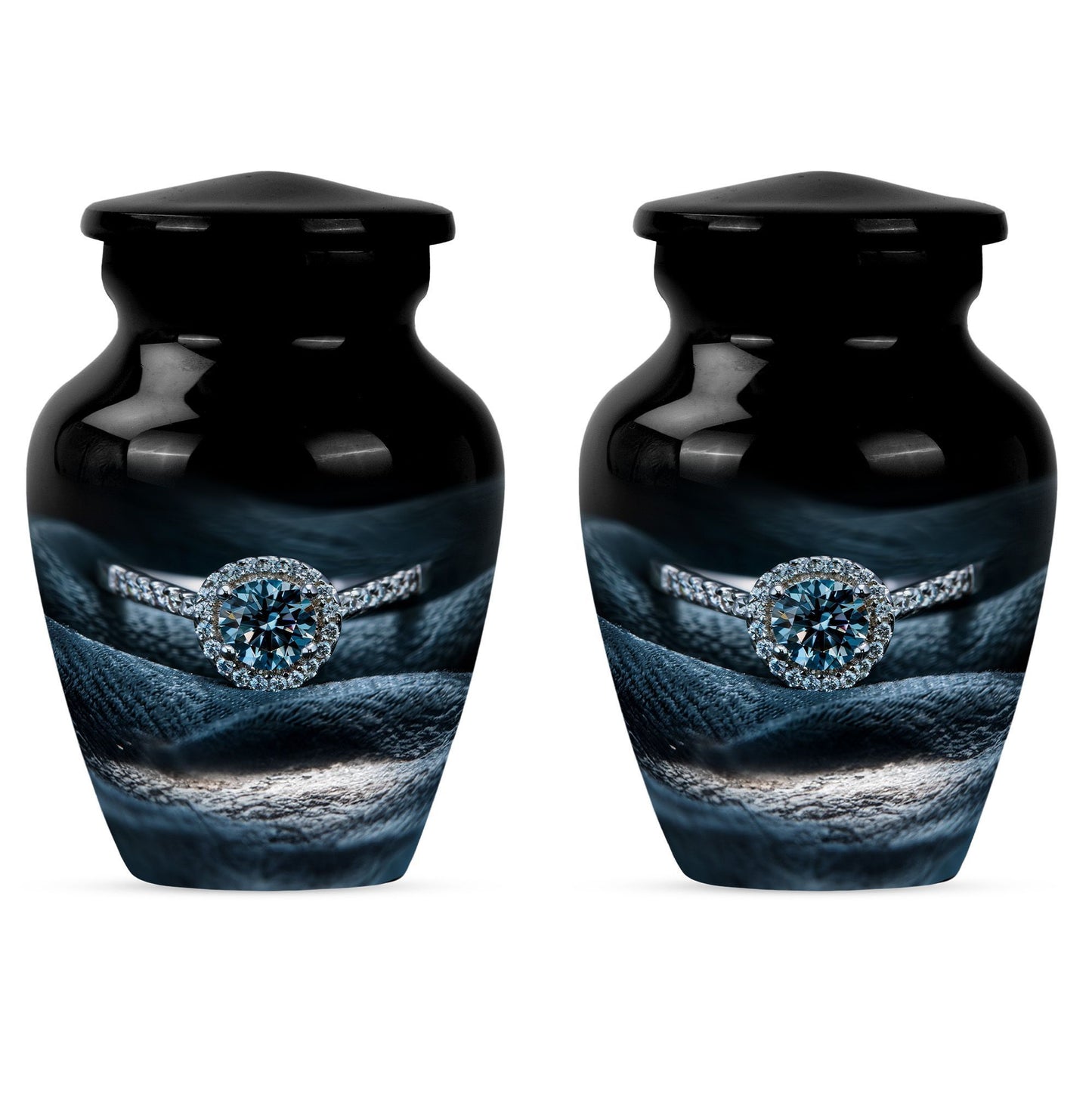 classic ring urn in aluminium for men.