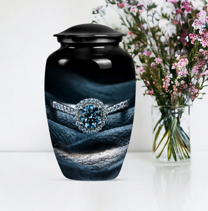 classic ring urn in aluminium for men.