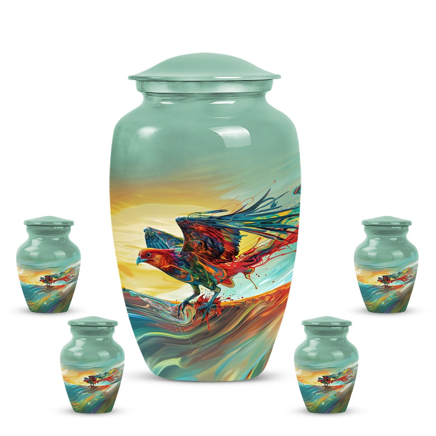 Personalized Bird Keepsake Urn for Human Ashes - 10-inch, 200 cu in - Yatskia