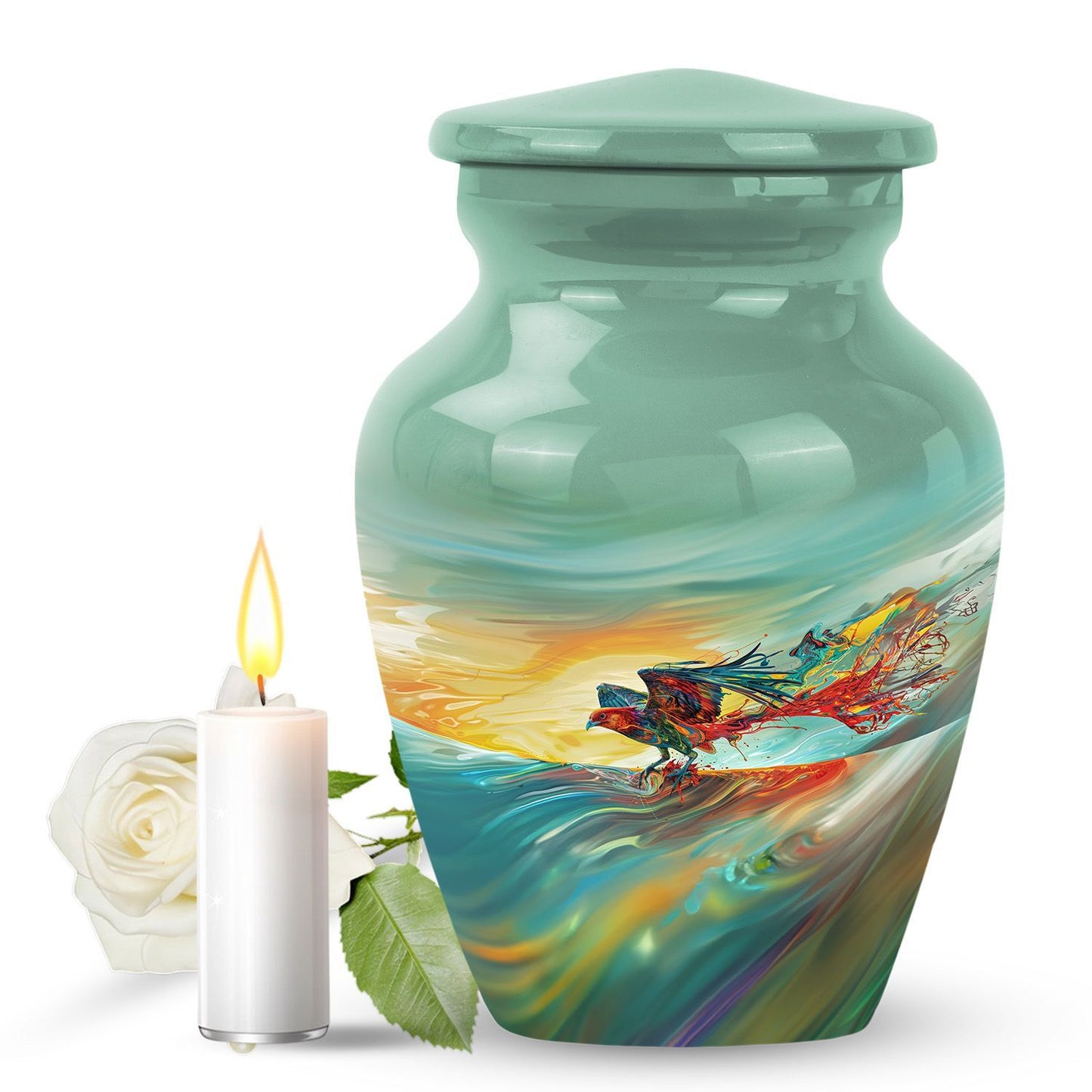 10-inch classic Phoenix urn for male cremation,
