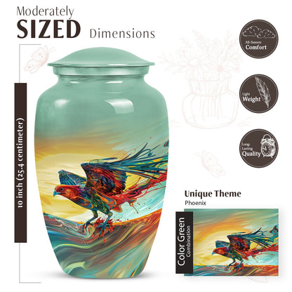10-inch classic Phoenix urn for male cremation,