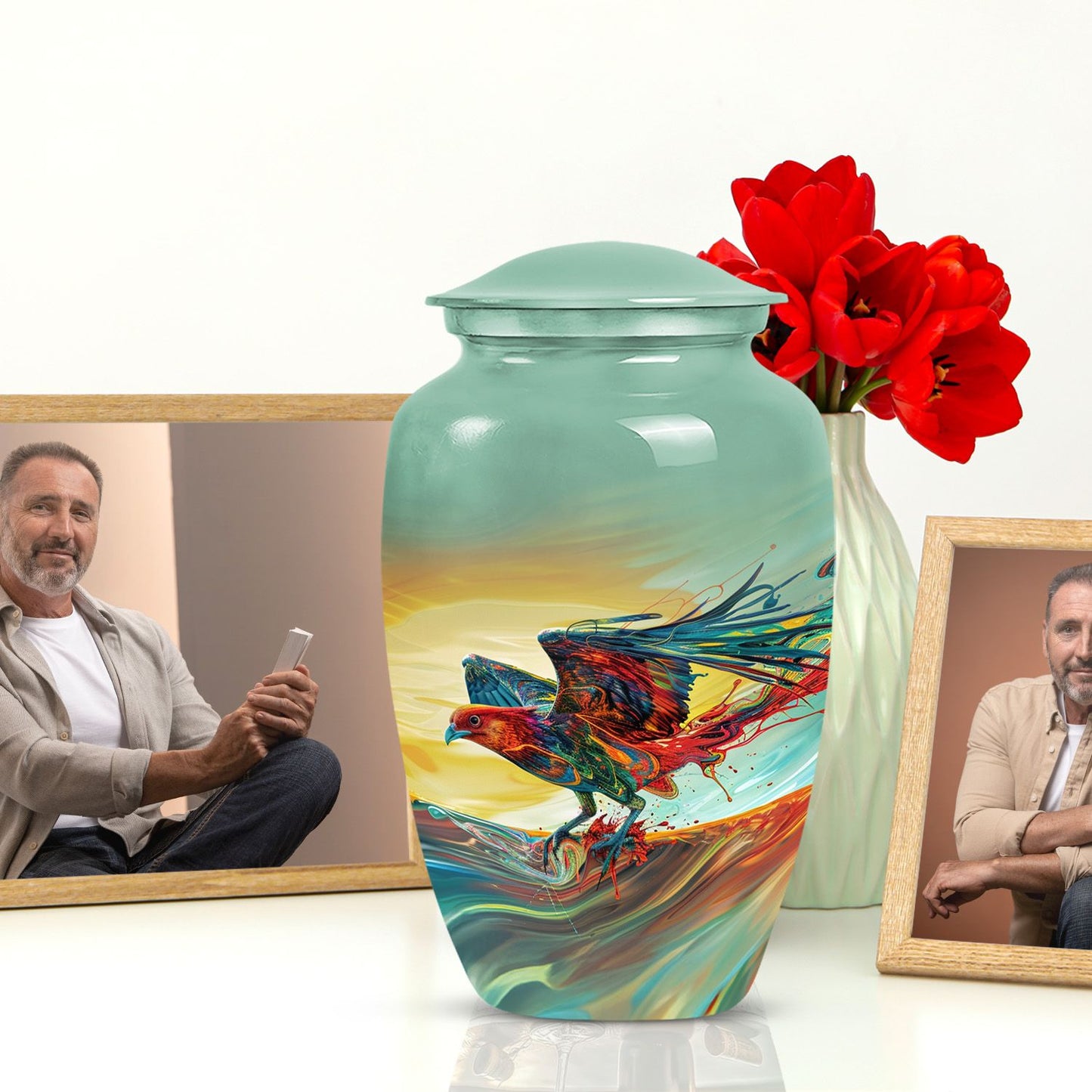 10-inch classic Phoenix urn for male cremation,