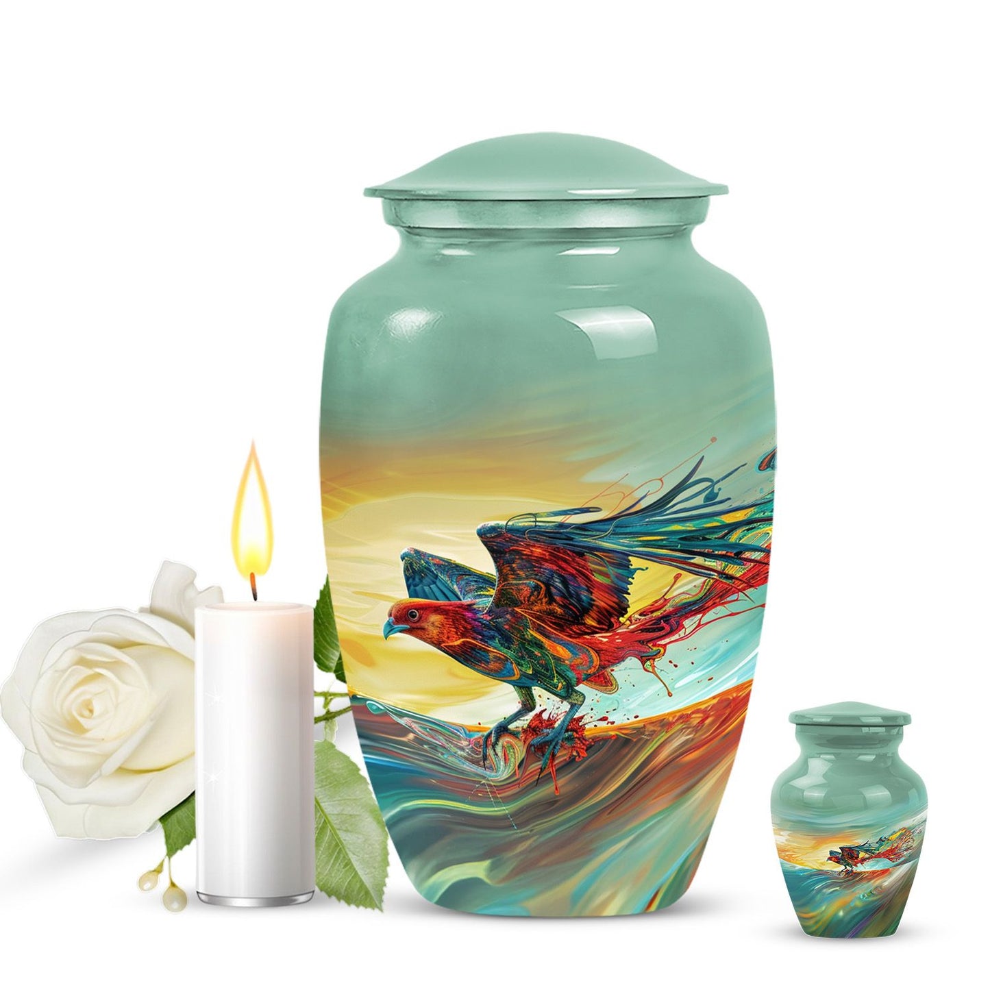 10-inch classic Phoenix urn for male cremation,