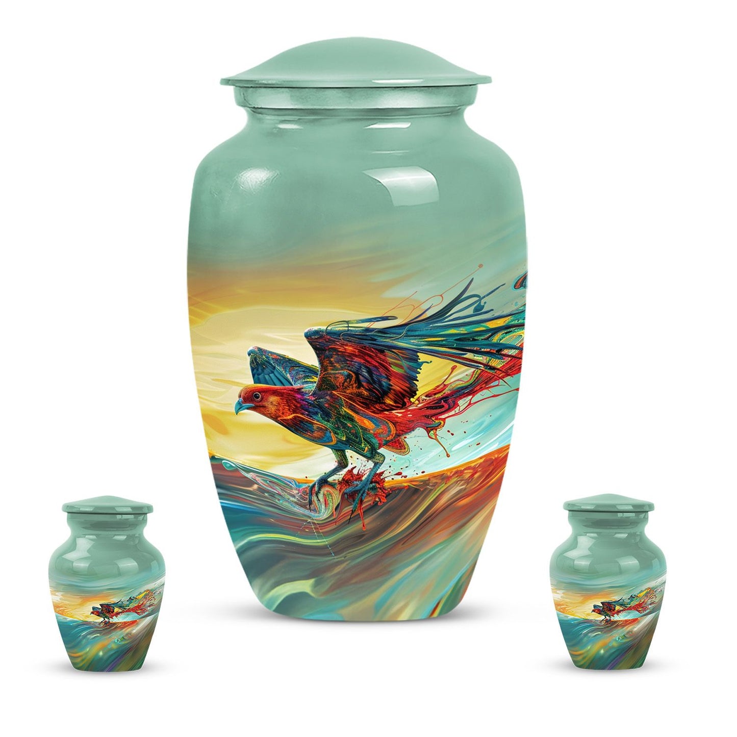 10-inch classic Phoenix urn for male cremation,