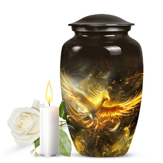 Classic 10 inch phoenix memorial urn for women ashes.