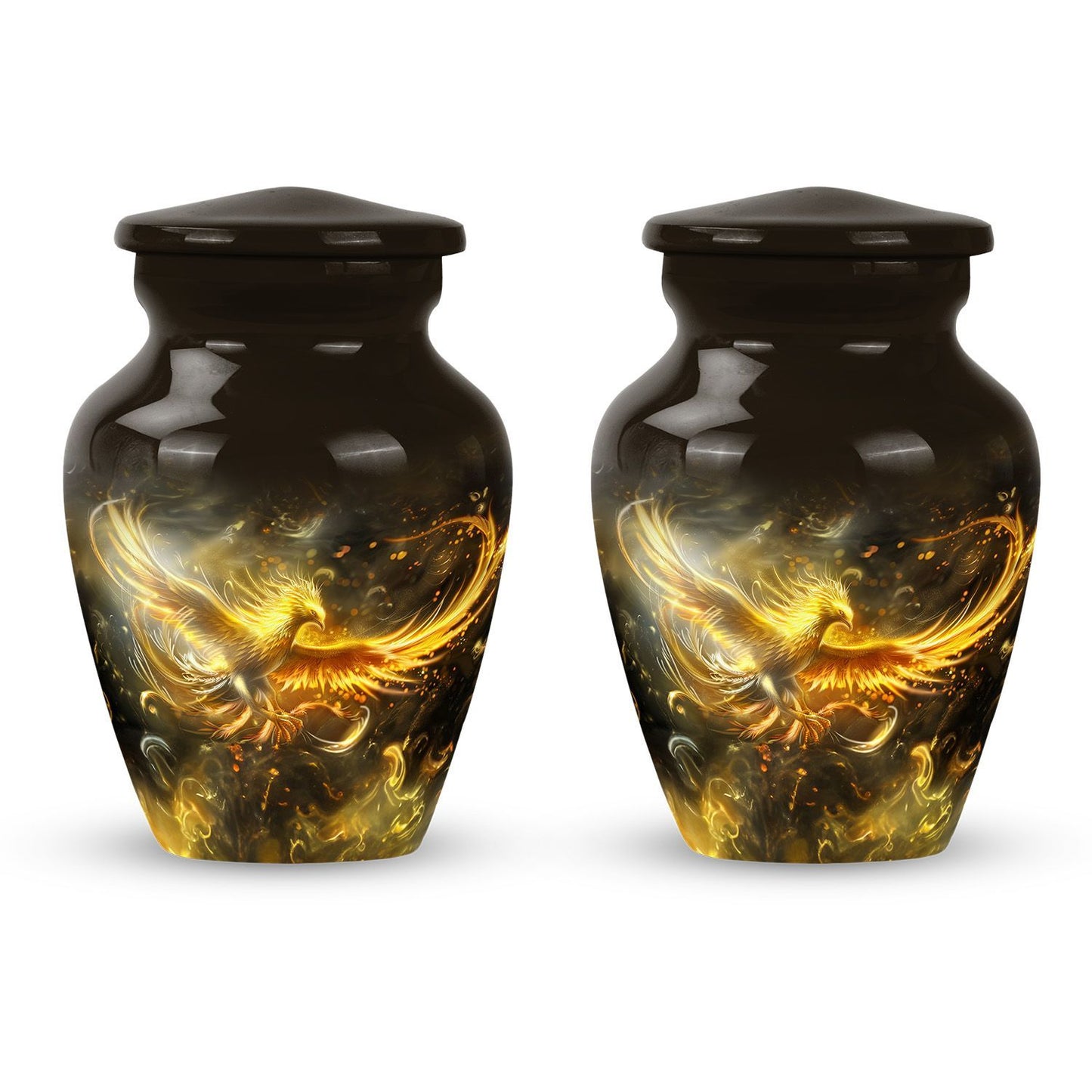 Classic 10 inch phoenix memorial urn for women ashes.
