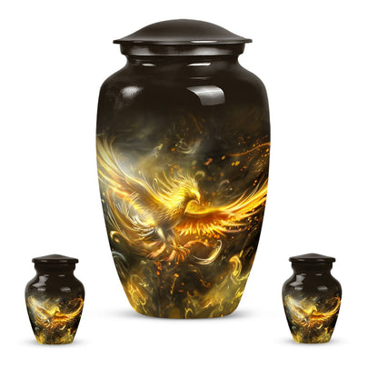 Classic 10 inch phoenix memorial urn for women ashes.