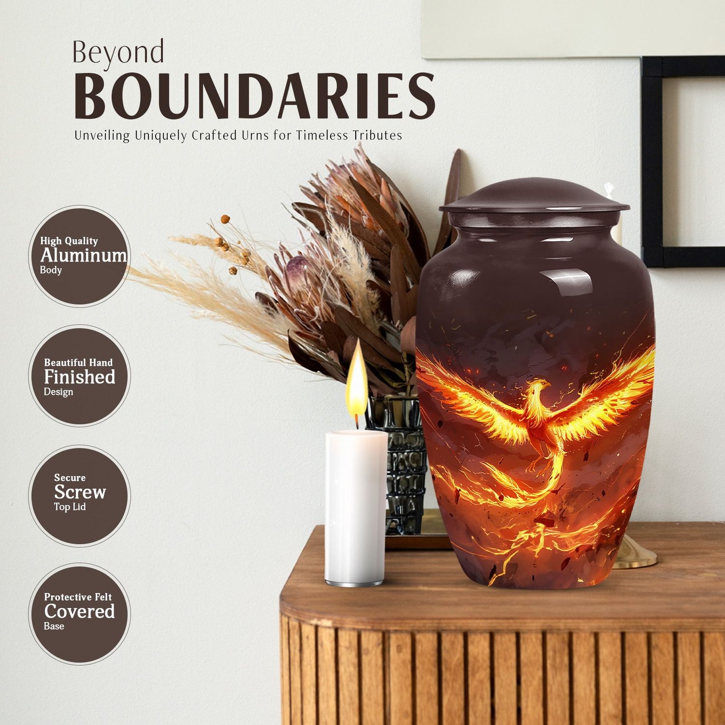 Classic Phoenix urn suitable for male and female adult ashes