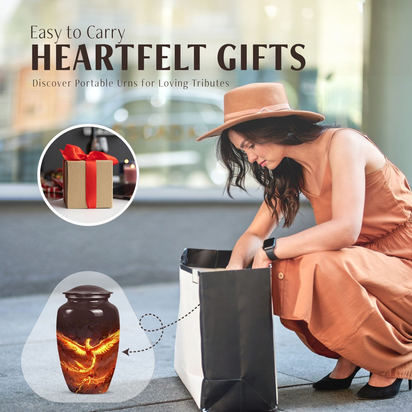 Classic Phoenix urn suitable for male and female adult ashes