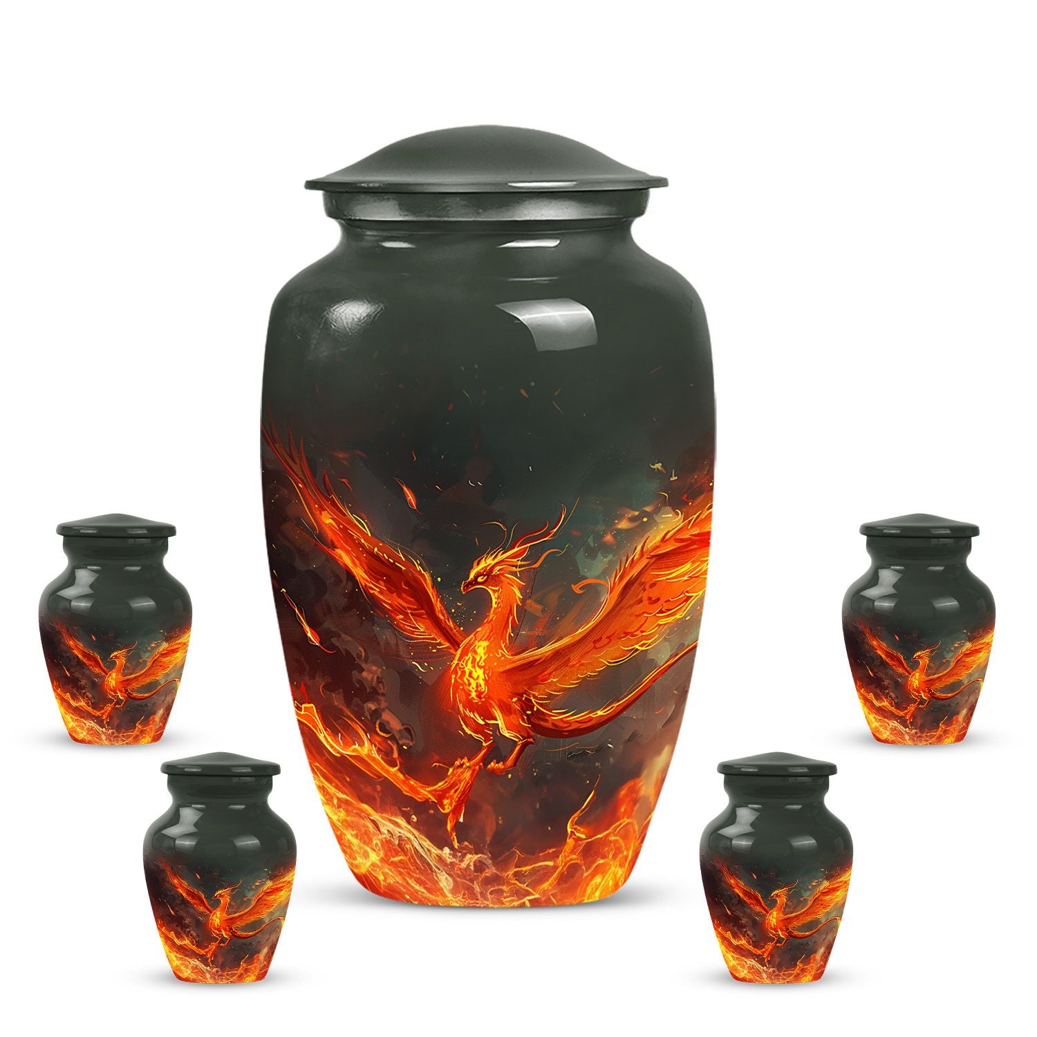 Classic 10-inch Phoenix urn for mom, customizable