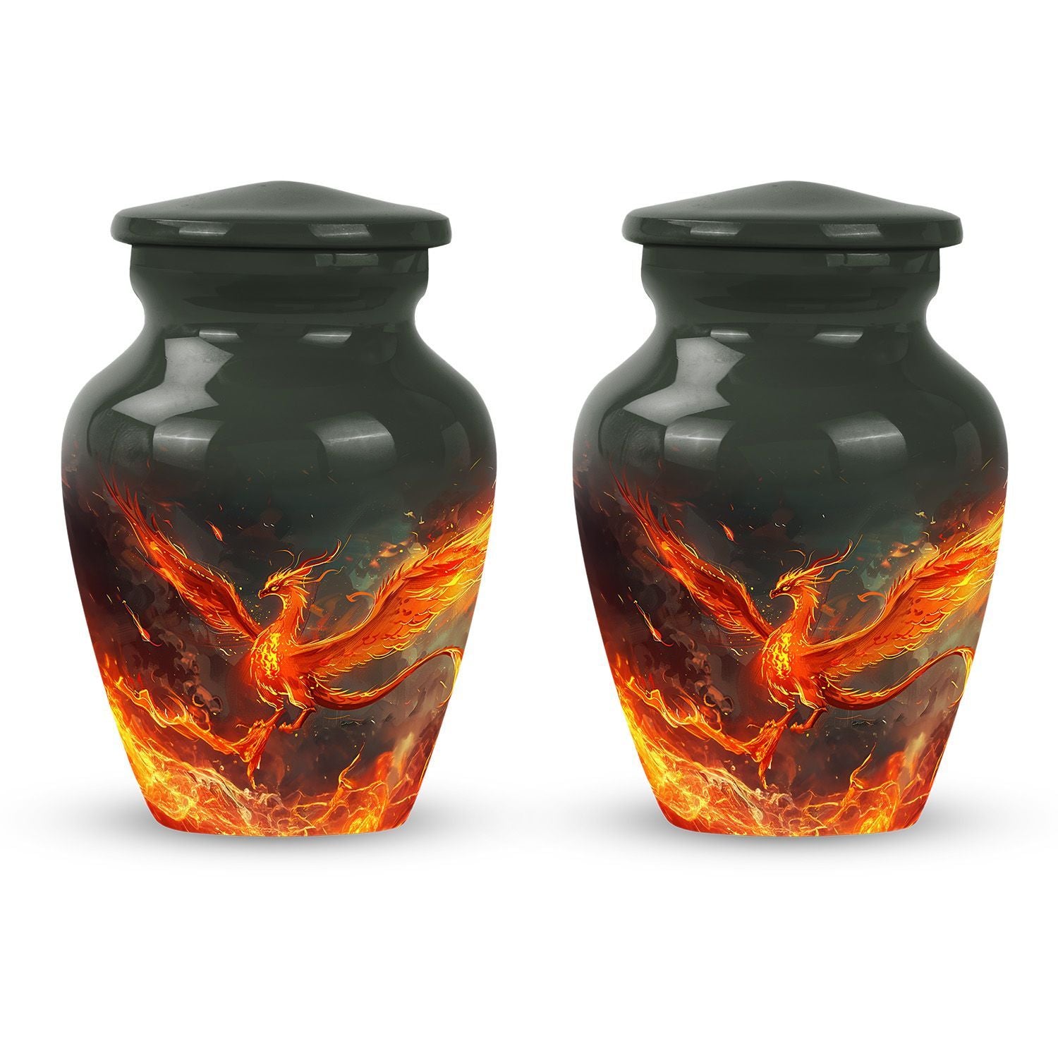 Classic 10-inch Phoenix urn for mom, customizable