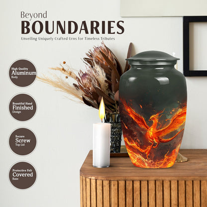 Classic 10-inch Phoenix urn for mom, customizable