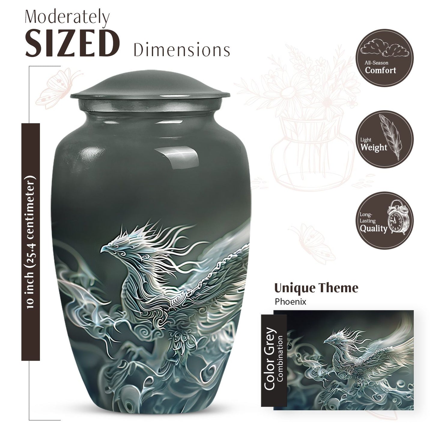 Phoenix cremation urn for dad