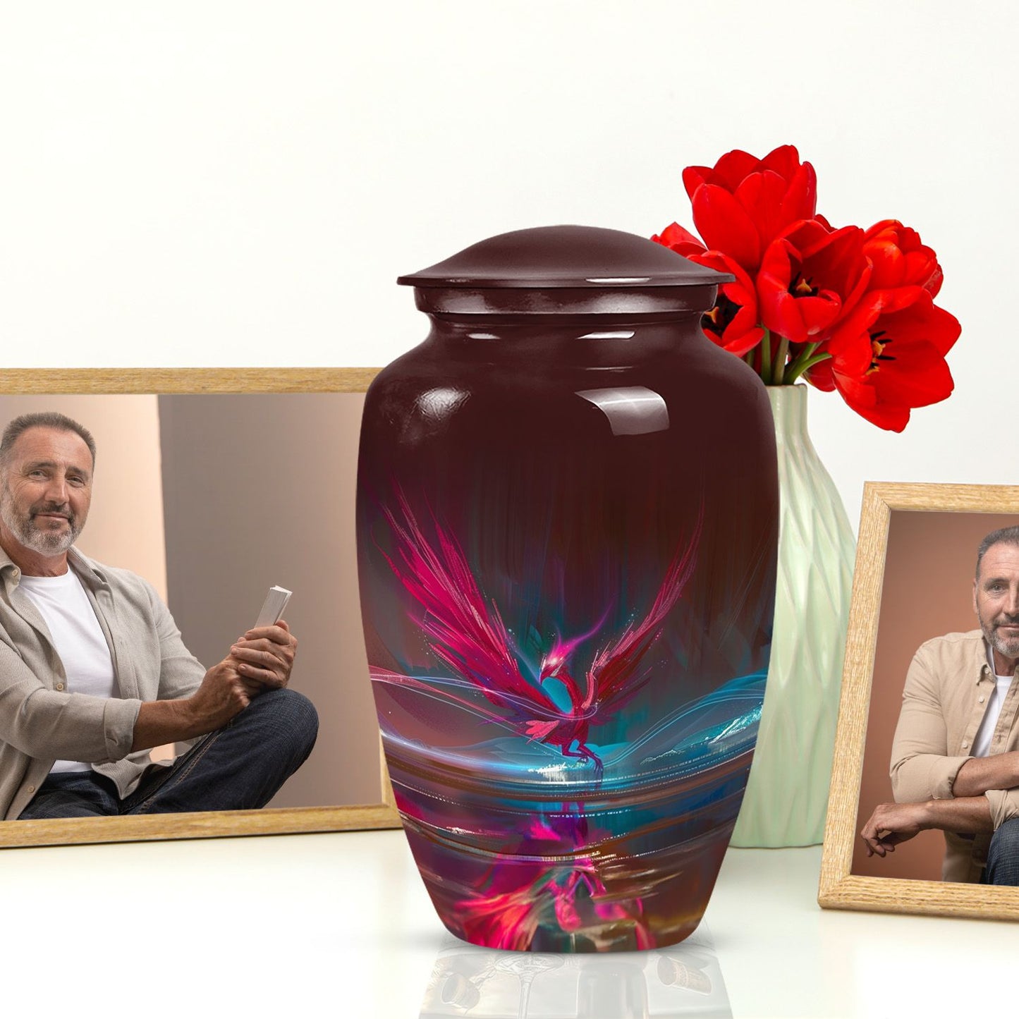 Phoenix cremation urn for ashes adult male