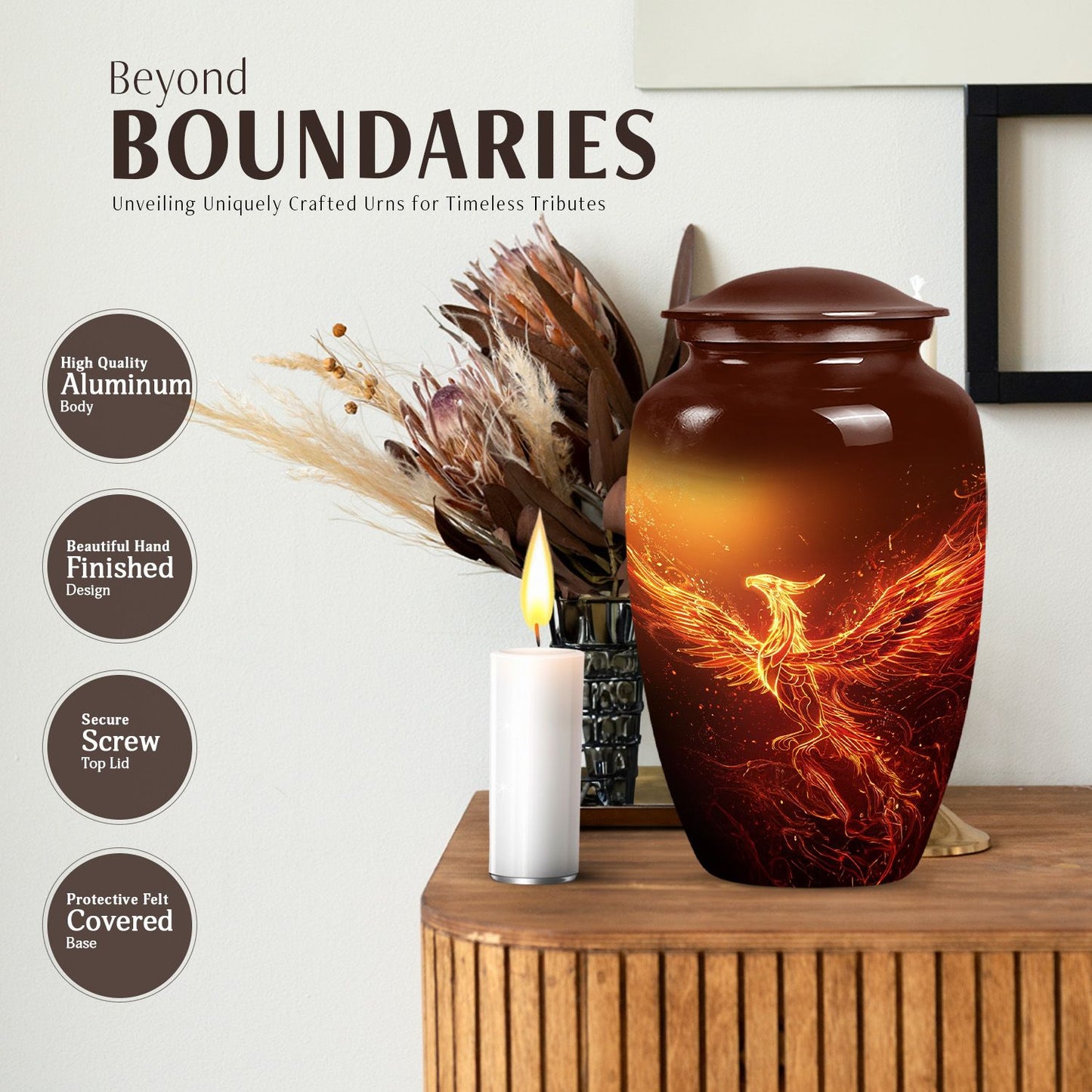 10-inch Phoenix urn.