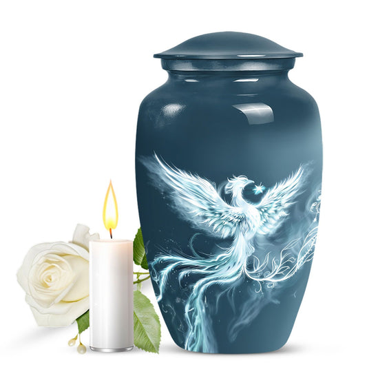 Classic Phoenix Urn, 10-inch memorial urn for ashes.