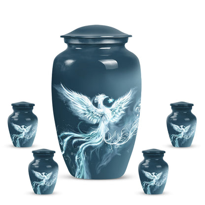Classic Phoenix Urn, 10-inch memorial urn for ashes.