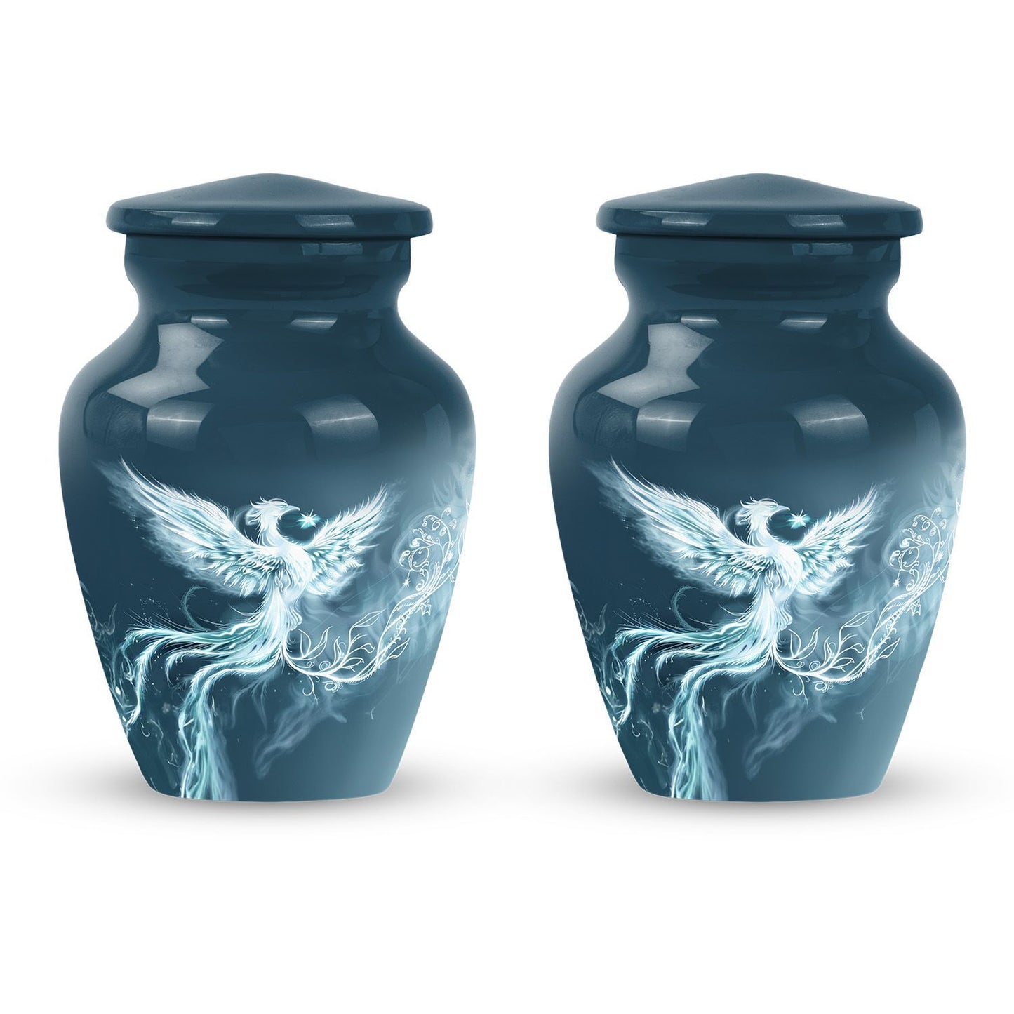 Classic Phoenix Urn, 10-inch memorial urn for ashes.