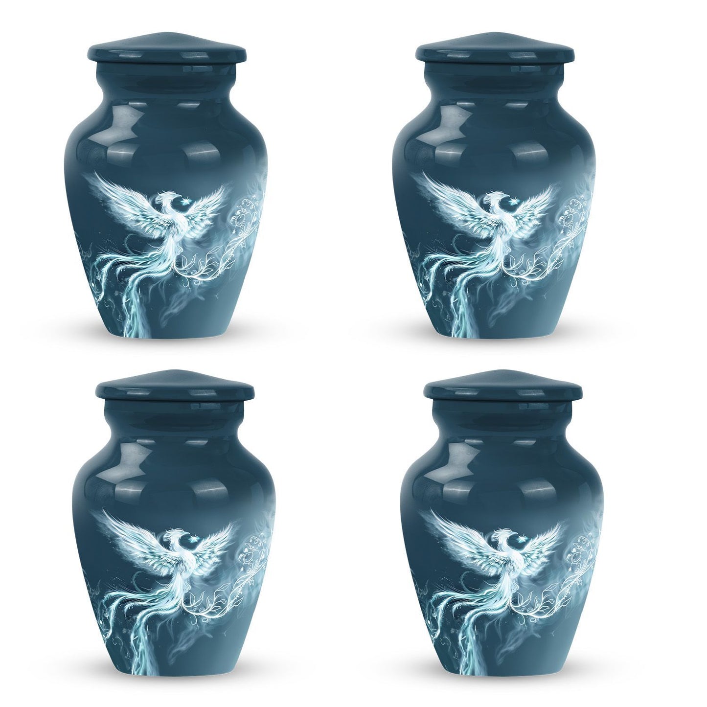 Classic Phoenix Urn, 10-inch memorial urn for ashes.