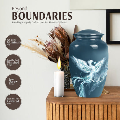 Classic Phoenix Urn, 10-inch memorial urn for ashes.
