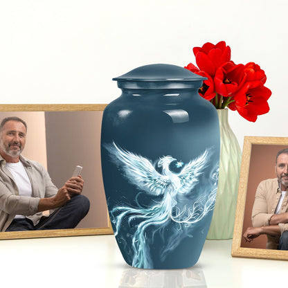 Classic Phoenix Urn, 10-inch memorial urn for ashes.