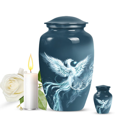 Classic Phoenix Urn, 10-inch memorial urn for ashes.