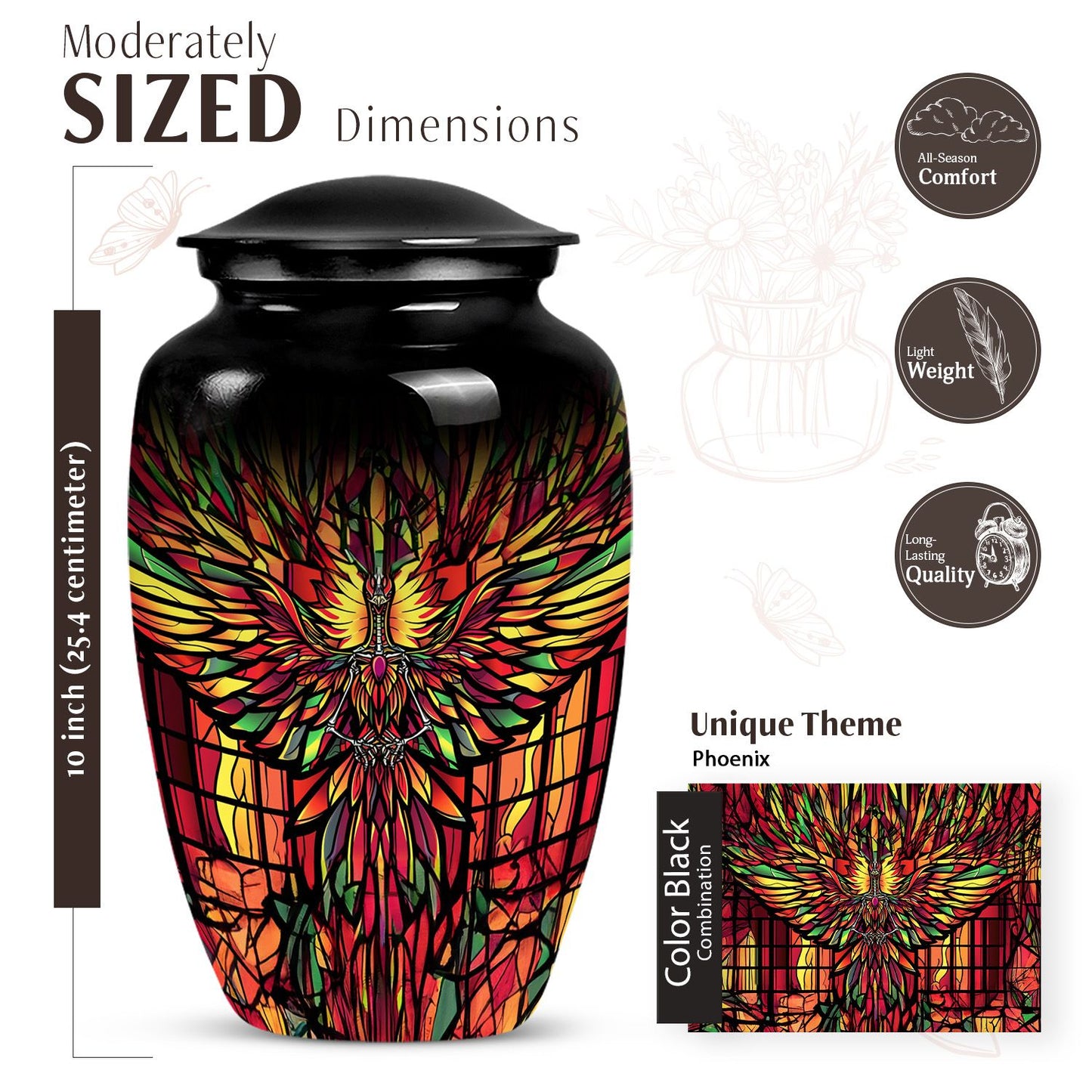 classic phoenix urn for memorial.
