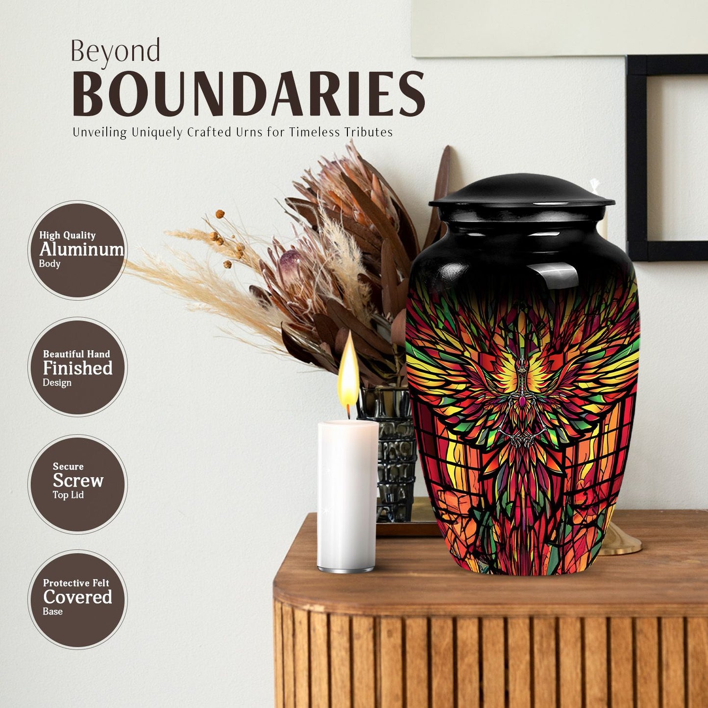 classic phoenix urn for memorial.