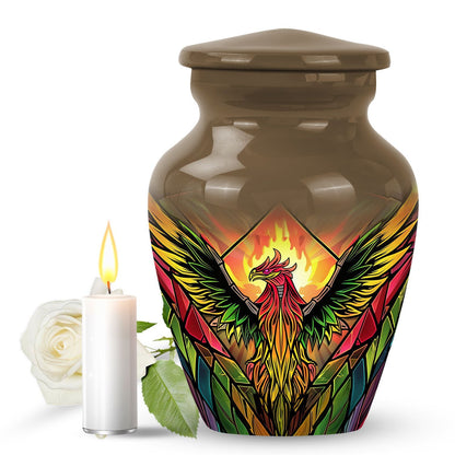 Classic phoenix urn in abstract design for human ashes