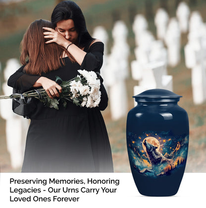 10 inch wolf urn