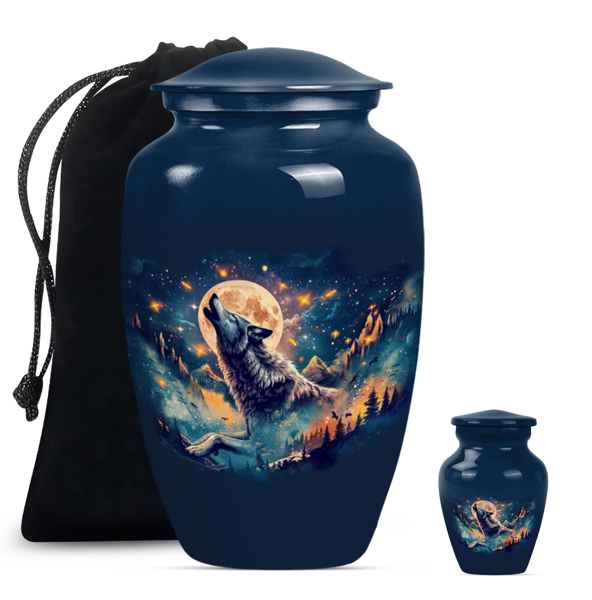 10 inch wolf urn