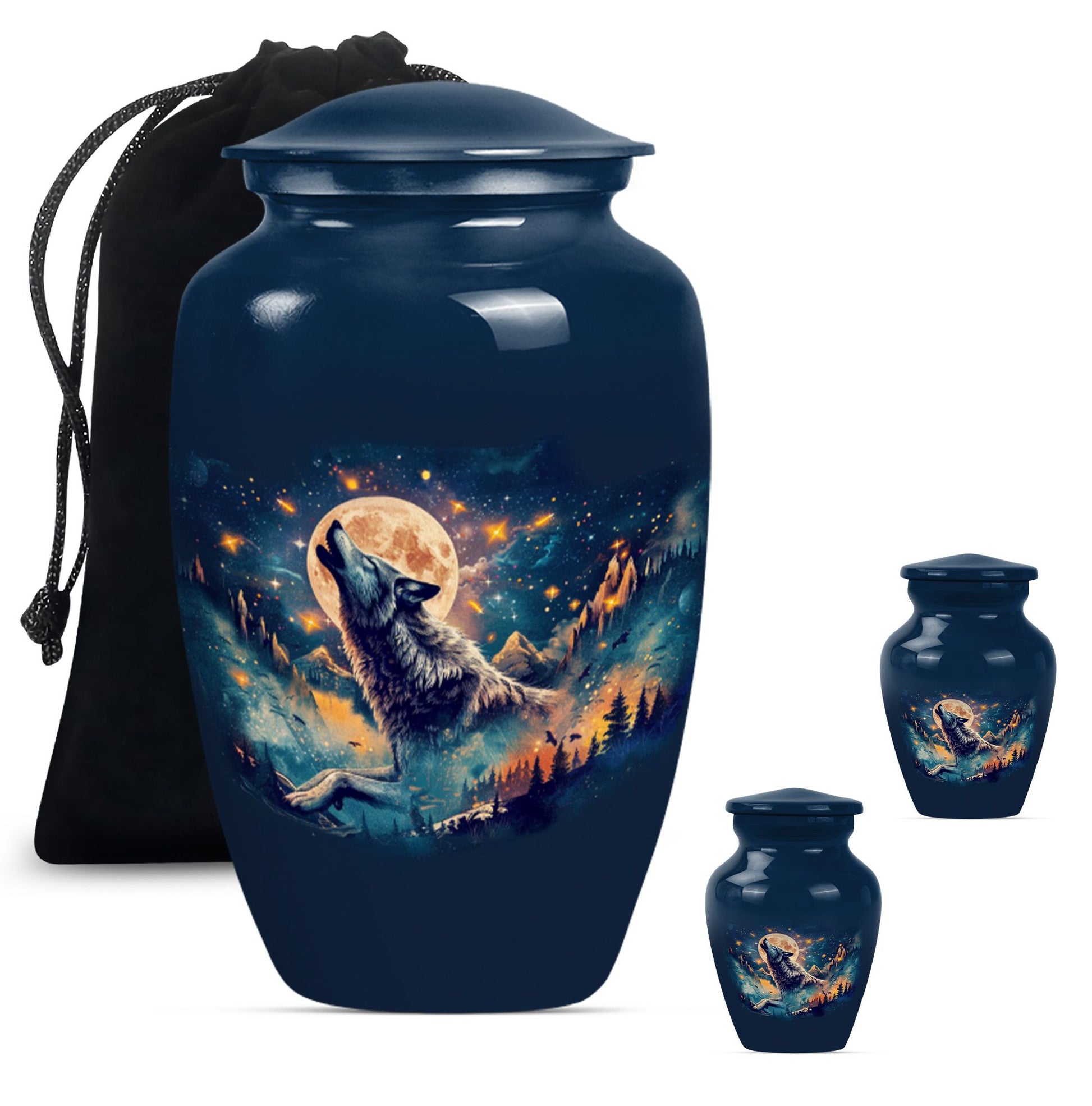 10 inch wolf urn