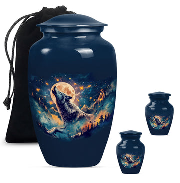 10 inch large Urn with 2 Keepsake 3 Inch Urns