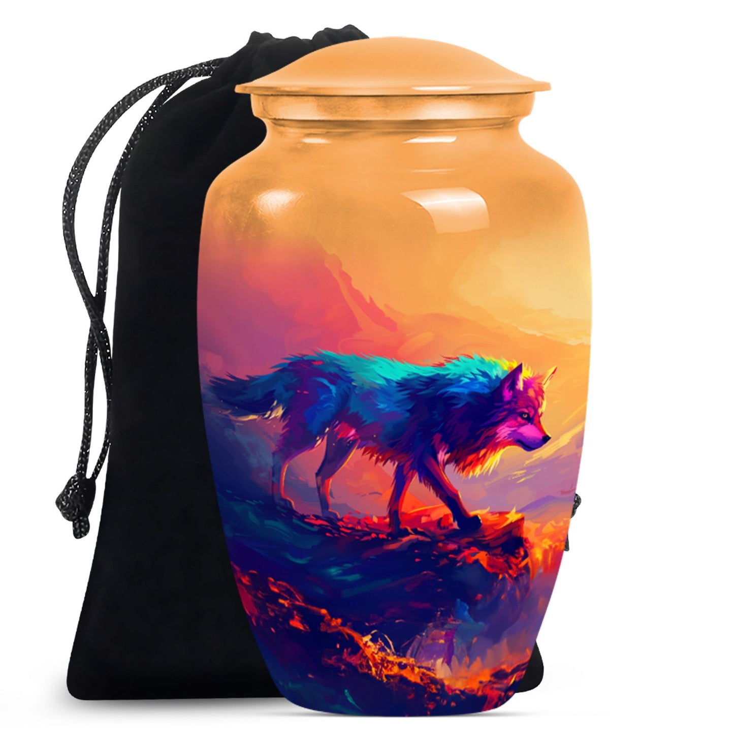 10-inch classic wolf urn,